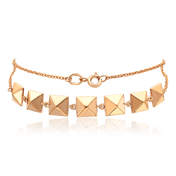 Цепочный золотой браслет шипы Пирамидки 034056 детальное изображение ювелирного изделия Золотые браслеты Цепочный золотой браслет шипы Пирамидки 034056 детальное изображение ювелирного изделия Золотые браслеты