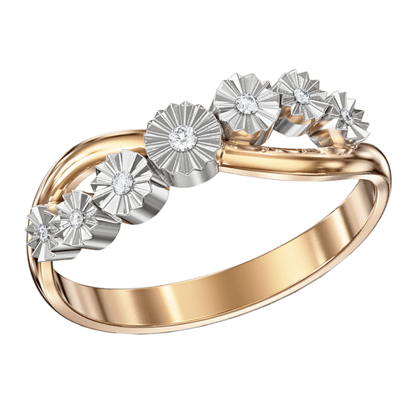 Золотое кольцо Цветы, инкрустированные бриллиантами 040264 детальное изображение ювелирного изделия Золотые кольца с бриллиантами Золотое кольцо Цветы, инкрустированные бриллиантами 040264 детальное изображение ювелирного изделия Золотые кольца с бриллиантами