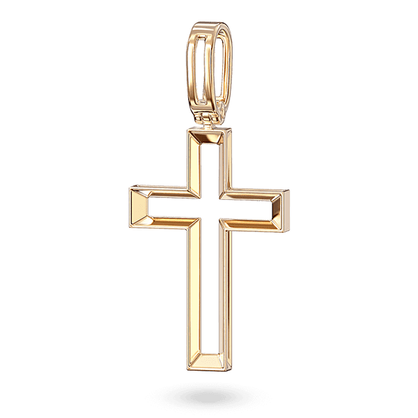 Золотая подвеска в форме креста с пустой серединой 040610 детальное изображение ювелирного изделия Золотые подвески без камней Золотая подвеска в форме креста с пустой серединой 040610 детальное изображение ювелирного изделия Золотые подвески без камней