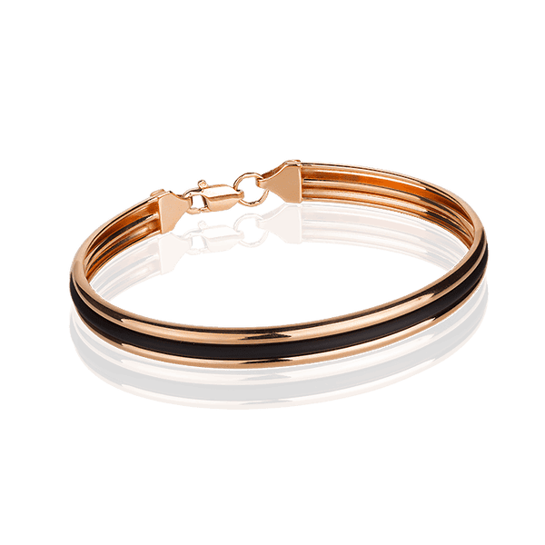 Браслет в красном золоте с каучуком 027860 детальное изображение ювелирного изделия Золотые браслеты с каучуком Браслет в красном золоте с каучуком 027860 детальное изображение ювелирного изделия Золотые браслеты с каучуком