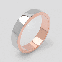обзорное фото Обручальное кольцо в комбинированном золоте без вставок 041189  Парные обручальные кольца из золота