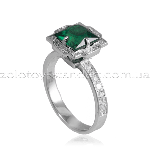 Золотое кольцо с бриллиантом и изумрудом купить