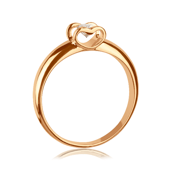 Кільце з червоного золота з діамантом 02466 детальне зображення ювелірного виробу Кільце з червоного золота з діамантом 02466 детальне зображення ювелірного виробу