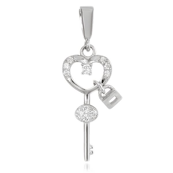 Серебряный кулон-ключ с фианитами 024779 детальное изображение ювелирного изделия Серебряные подвески со вставками Серебряный кулон-ключ с фианитами 024779 детальное изображение ювелирного изделия Серебряные подвески со вставками