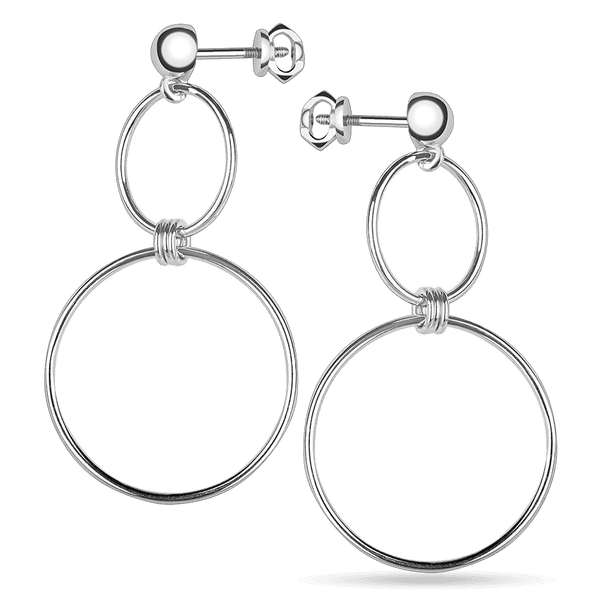 Серебряные вечерние серьги на закрутке Круги 925 проба 038129 детальное изображение ювелирного изделия Серебряные серьги без вставок Серебряные вечерние серьги на закрутке Круги 925 проба 038129 детальное изображение ювелирного изделия Серебряные серьги без вставок