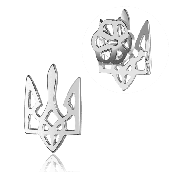 Серебряный значок на одежду Тризубец (Герб Украины) 925 пробы 037209 детальное изображение ювелирного изделия Серебряная Украинская символика