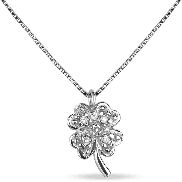 Золотое колье Клевер с бриллиантами в белом золоте 038891 детальное изображение ювелирного изделия Золотое колье с бриллиантами Золотое колье Клевер с бриллиантами в белом золоте 038891 детальное изображение ювелирного изделия Золотое колье с бриллиантами