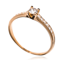обзорное фото Кольцо с бриллиантами 023304  Золотые кольца для помолвки с бриллиантом