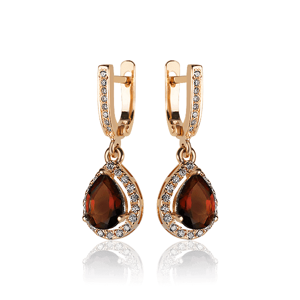 Золотые серьги с гранатом 031764 детальное изображение ювелирного изделия Золотые серьги с гранатом Золотые серьги с гранатом 031764 детальное изображение ювелирного изделия Золотые серьги с гранатом