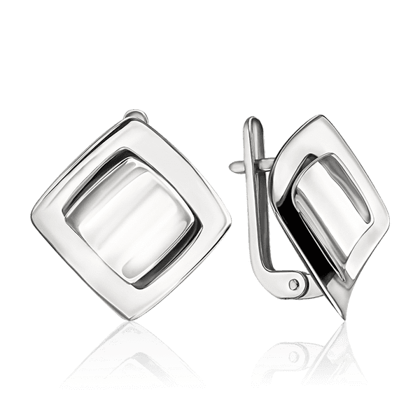 Серьги Софи из белого золота без камней 035271 детальное изображение ювелирного изделия Золотые серьги