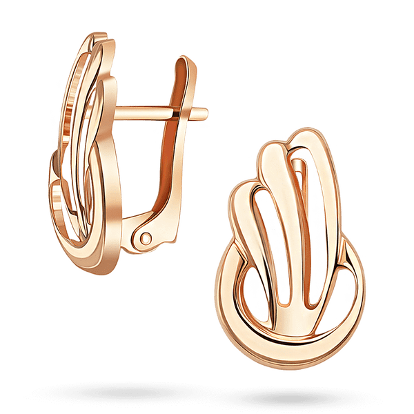 Серьги в красном золоте "Vesta" 041542 детальное изображение ювелирного изделия Золотые серьги без вставок Серьги в красном золоте "Vesta" 041542 детальное изображение ювелирного изделия Золотые серьги без вставок