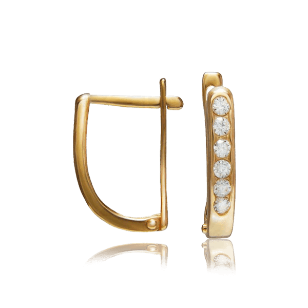 Золотые серьги с цирконием 1,3,0518 детальное изображение ювелирного изделия Серьги с камнями Золотые серьги с цирконием 1,3,0518 детальное изображение ювелирного изделия Серьги с камнями