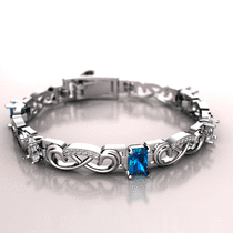 обзорное фото Браслет из белого золота 893081 Золотые браслеты жесткие обзорное фото Браслет из белого золота 893081  Золотые браслеты жесткие