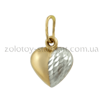 обзорное фото Золотой подвес Сердце 62013  Золотые подвески сердечка