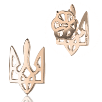 обзорное фото Золотой значок на одежду (пиджак) Герб Украины 585 пробы 037210  Золотые значки