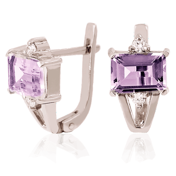 Золотые серьги с аметистом 023611 детальное изображение ювелирного изделия Золотые серьги с аметистом Золотые серьги с аметистом 023611 детальное изображение ювелирного изделия Золотые серьги с аметистом