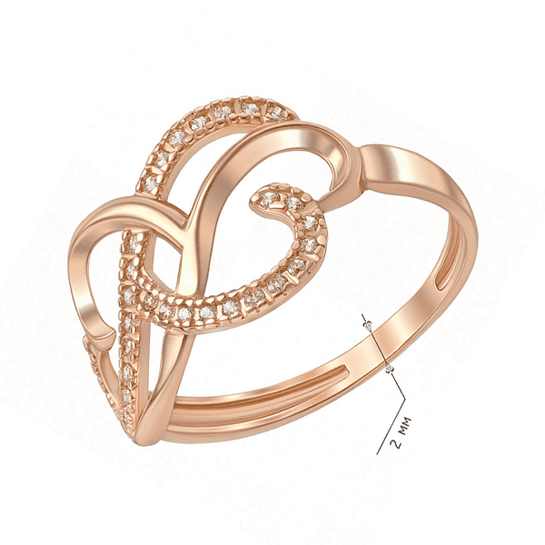 Кольцо в красном золоте с фианитами купить Кольцо в красном золоте с фианитами купить