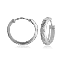 обзорное фото Серебряные серьги кольца 025119 Серебряные серьги без вставок обзорное фото Серебряные серьги кольца 025119  Серебряные серьги без вставок