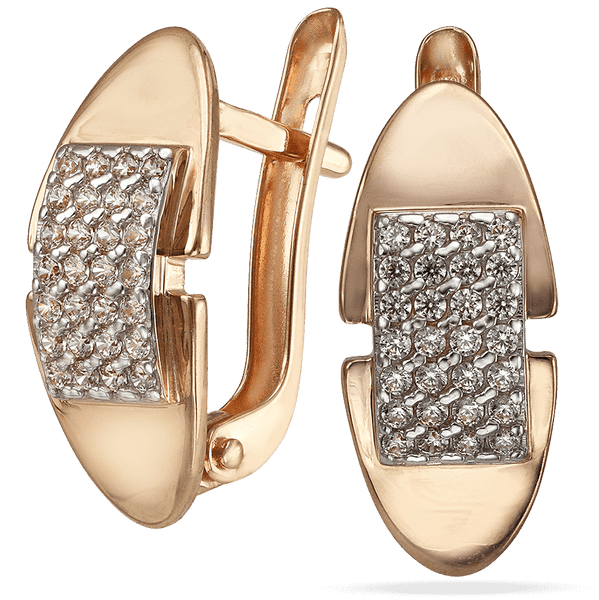 Серьги с фианитами в золоте английский замок 033623 детальное изображение ювелирного изделия Золотые серьги с фианитом Серьги с фианитами в золоте английский замок 033623 детальное изображение ювелирного изделия Золотые серьги с фианитом