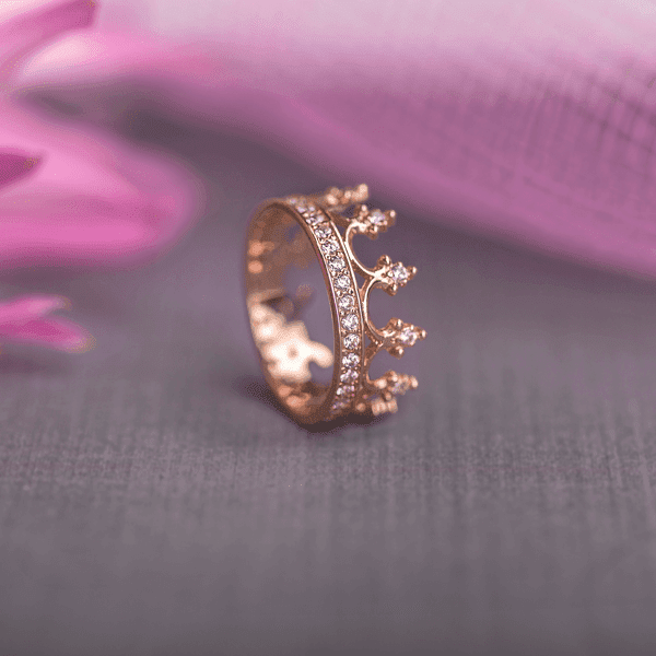 Золотое кольцо Корона с фианитами 026077 Золотое кольцо Корона с фианитами 026077