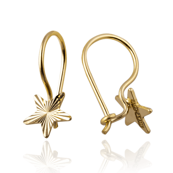 Детские серьги Звездочки 024065 детальное изображение ювелирного изделия Серьги без камней Детские серьги Звездочки 024065 детальное изображение ювелирного изделия Серьги без камней
