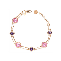 обзорное фото Браслет из желтого золота 893021 Золотые браслеты с цирконием (фианитами) обзорное фото Браслет из желтого золота 893021  Золотые браслеты с цирконием (фианитами)