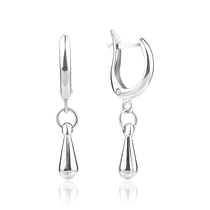 обзорное фото Серебряные серьги Капельки 030533 Серебряные серьги без вставок обзорное фото Серебряные серьги Капельки 030533  Серебряные серьги без вставок