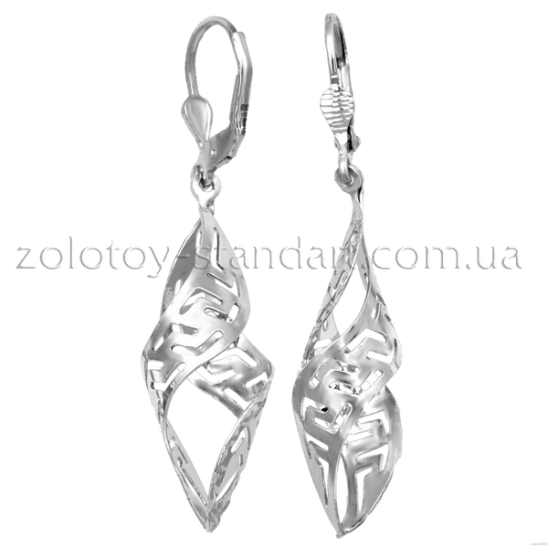 Серебряные серьги 86020 детальное изображение ювелирного изделия Серебряные серьги без вставок