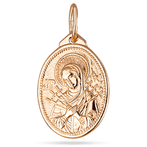 обзорное фото Золотая ладанка в красном золоте Богородица 585 пробы 037419 Золотые подвески иконки обзорное фото Золотая ладанка в красном золоте Богородица 585 пробы 037419  Золотые подвески иконки