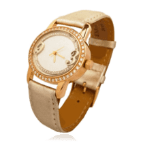 обзорное фото Часы женские золотые с камнями на циферблате 036336  Женские золотые часы