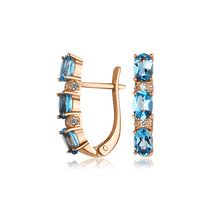 обзорное фото Золотые серьги дорожки с топазом 511691 Золотые серьги с топазом обзорное фото Золотые серьги дорожки с топазом 511691  Золотые серьги с топазом