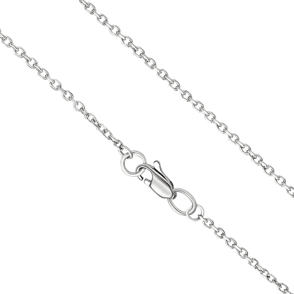 Цепочка в белом золоте якорного плетения без вставок на карабине 041010 детальное изображение ювелирного изделия Полновесные золотые цепочки