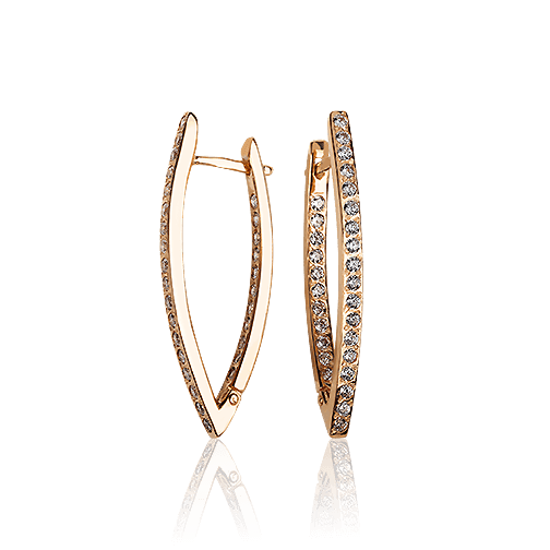 Золотые серьги дорожки с фианитами Стрелы 029742 детальное изображение ювелирного изделия Золотые серьги с фианитом Золотые серьги дорожки с фианитами Стрелы 029742 детальное изображение ювелирного изделия Золотые серьги с фианитом