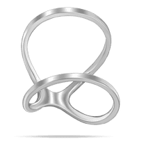 обзорное фото Изящное кольцо из белого золота в форме абстрактной волнообразной конструкции 040469  Золотые кольца без вставок