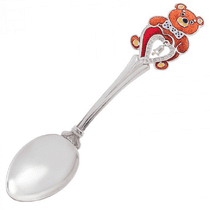 обзорное фото Серебряная ложка Винни Пух с колокольчиком 026687 Серебряные детские ложечки обзорное фото Серебряная ложка Винни Пух с колокольчиком 026687  Серебряные детские ложечки