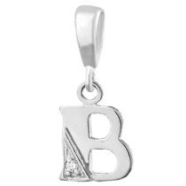 обзорное фото Серебряный подвес буква В П2Ф/057  Серебряные подвески буквы