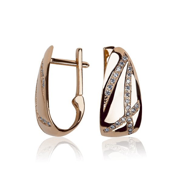 Повседневные серьги из золота 585 пробы 032180 детальное изображение ювелирного изделия Золотые серьги с фианитом Повседневные серьги из золота 585 пробы 032180 детальное изображение ювелирного изделия Золотые серьги с фианитом