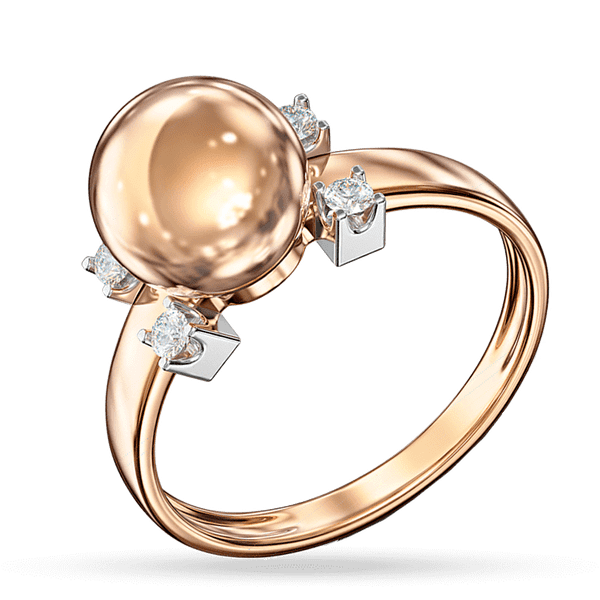 Золотое кольцо с шариком и фианитами 040255 детальное изображение ювелирного изделия Золотые кольца с фианитом Золотое кольцо с шариком и фианитами 040255 детальное изображение ювелирного изделия Золотые кольца с фианитом