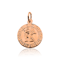 обзорное фото Кулон знак зодиака Стрелец из красного золота 033937 Золотые подвески обзорное фото Кулон знак зодиака Стрелец из красного золота 033937  Золотые подвески
