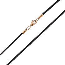 обзорное фото Черный шнурок с золотой застежкой 032461 Шнурки с золотом обзорное фото Черный шнурок с золотой застежкой 032461  Шнурки с золотом