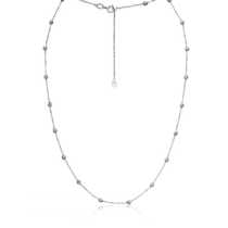 обзорное фото Серебряное колье с Бусинами с алмазной гранью 036576  Серебряные колье