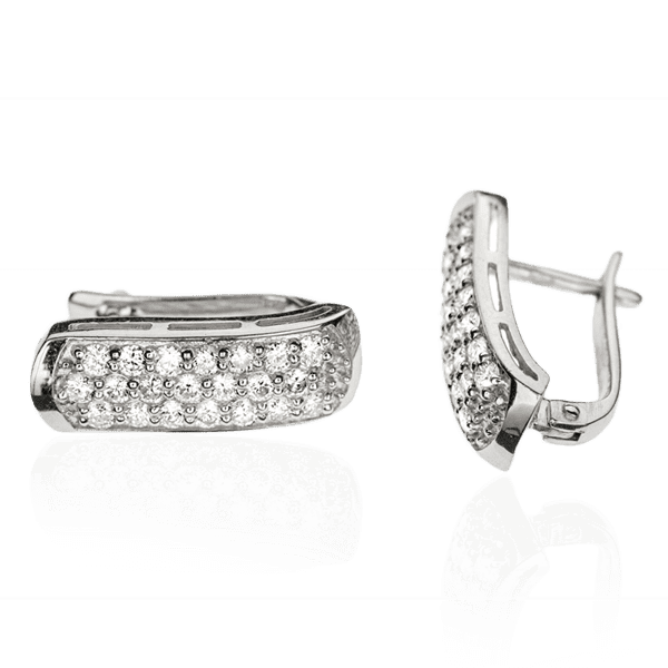 Серьги из белого золота с бриллиантом Mensa E0298 детальное изображение ювелирного изделия Золотые серьги с бриллиантами Серьги из белого золота с бриллиантом Mensa E0298 детальное изображение ювелирного изделия Золотые серьги с бриллиантами