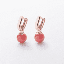 обзорное фото Золотые серьги-подвески с кораллом 041017 Золотые серьги с кораллом обзорное фото Золотые серьги-подвески с кораллом 041017  Золотые серьги с кораллом