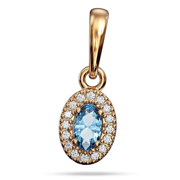 Золотой подвес с овальным топазом и фианитами по кругу 040279 детальное изображение ювелирного изделия Золотые кулоны с топазом Золотой подвес с овальным топазом и фианитами по кругу 040279 детальное изображение ювелирного изделия Золотые кулоны с топазом