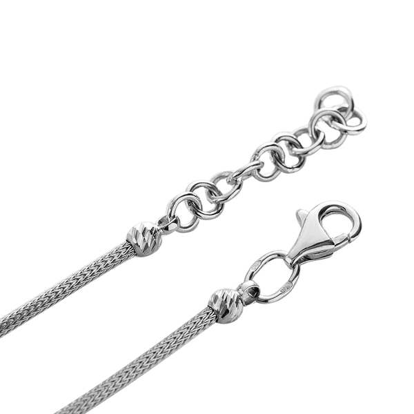 колье с бусинами в белом золоте