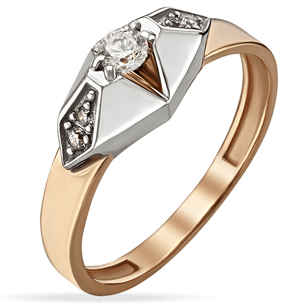 Золотое кольцо с фианитами в белом и красном золоте 038961 детальное изображение ювелирного изделия Золотые кольца с фианитом Золотое кольцо с фианитами в белом и красном золоте 038961 детальное изображение ювелирного изделия Золотые кольца с фианитом