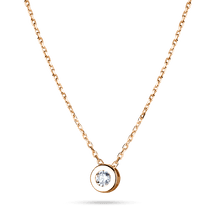 обзорное фото Золотое колье в красном золоте с фианитом 038237  Золотые колье с камнями