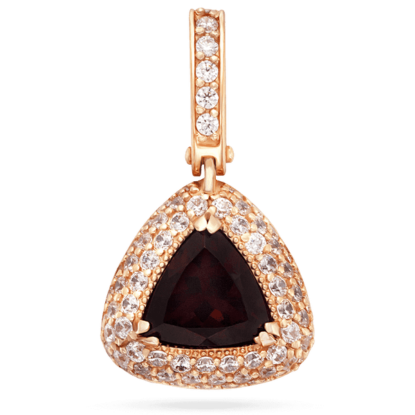 Подвеска с гранатом и фианитами в красном золоте 039148 детальное изображение ювелирного изделия Золотые кулоны с гранатом Подвеска с гранатом и фианитами в красном золоте 039148 детальное изображение ювелирного изделия Золотые кулоны с гранатом