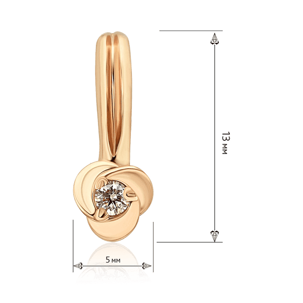 миниатюрный золотой клон с бриллиантом миниатюрный золотой клон с бриллиантом