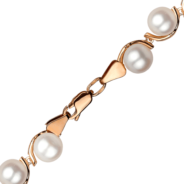 Золотой браслет с жемчугом 213813 Золотой браслет с жемчугом 213813